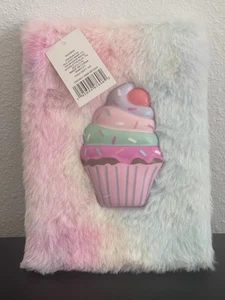Fuzzy Squishy Cupcake Furry Journal Notebook Boys Or Girls Large Lined Pages 6x8 - Picture 1 of 2