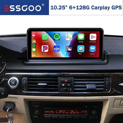 10.25" Apple Carplay Car Stereo GPS 6+128GB For BMW 3 Series E90 E91 E93 2006-12 - Image 1 of 4