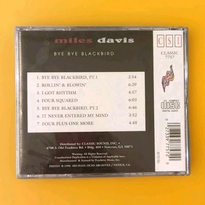 CD Miles Davis - Bye Bye Blackbird New Sealed I Got Rythem 1996 Vintage  Foto 1 de 4