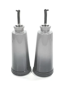 Le Creuset Steinzeug Signatur Öl & Essig Kruzifix Set Farbe ~ Feuerstein / Auster - Bild 1 von 8