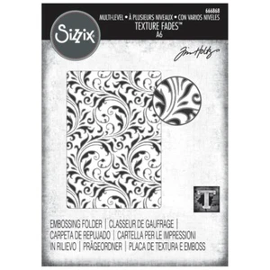 Tim Holtz 3-D Texture Fades ~ VAULT FLOURISH ~ Sizzix Embossing Folder ~ 666868 - Picture 1 of 4