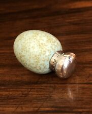 c1880 Victorian Silver James MacIntyre Porcelain Bird Egg Scent Perfume Bottle