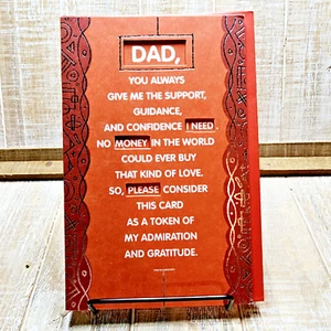 American Greetings Father's Day Card Dad Red Silver Cut Out Funny Humor - Picture 1 of 10