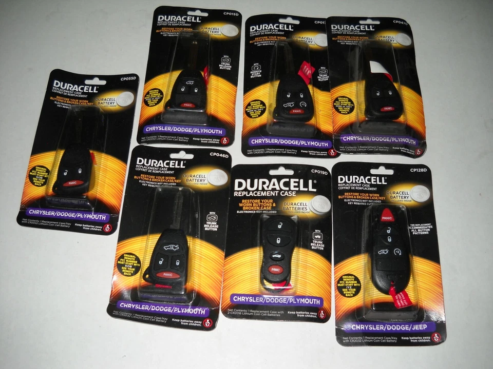 NEW CHRYSLER/DODGE/PLYMOUTH REPLACEMENT CASES FOR KEY REMOTES (7 NEW pkgs) - Imagem 1 de 1