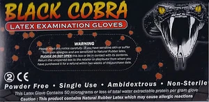 3 Paar Black Cobra Latex Gummi Rubber Handschuhe Glove Black small Powder Free - Bild 1 von 2