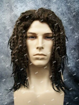 Brown & Black Crimped Dreads Beach Bum Wig Unisex Surfer Rasta Survivor Castaway - Image 1 of 4