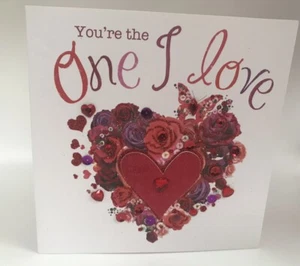 Sequine With Love By Second Nature You’re The One I Love Valentine Greeting Card - Picture 1 of 2