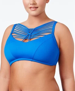 BECCA Womens Electric Current Tankini Top Swimsuit Separate Plus Size 2X(20-22) - Picture 1 of 2