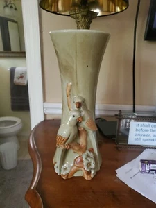 MID CENTURY VASE MIT PAPAGEIEN ~ GEBRAUCHT, IN EINWANDFREIEM ZUSTAND  - Bild 1 von 5