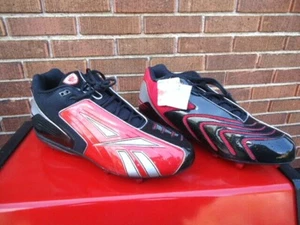Reebok FGT Cleats 1/2" NFL Equipment Football Black,Silver&Red sz19/ FREE SHIP - Picture 1 of 12