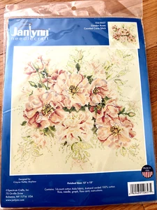 Kit de punto de cruz contado Janlynn 106-0057 cuentas rosas de jardín, 13 por 13 pulgadas, - Imagen 1 de 7
