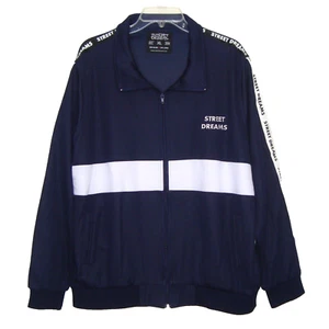 NWOT STREET DREAMS Mens Navy White Zip Up Embroidered Logo Jacket Size XL - Picture 1 of 12