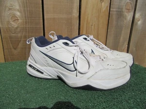 Nike Air Monarch IV White Navy Sneaker Shoes Men's Size 14 415445-102 - Picture 1 of 9
