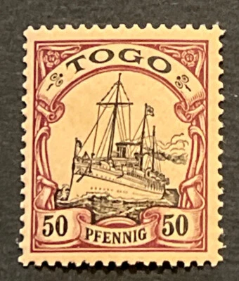 Travelstamps: Germany Togo Africa Stamps Kaiser’s Yacht 50pf Mint OG NH - Image 1 of 4