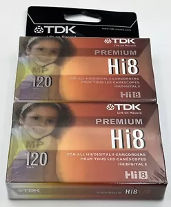 NOS 2-Pack Sealed TDK Hi8 Tape MP 120 Video Cassettes. P6-120MP. Made in Japan - Picture 1 of 2