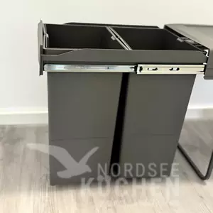 Concepto ROTA Duo 40-2 XL 58 Liter Abfallsammler Müll Küche Vollauszug Grau - Bild 1 von 6