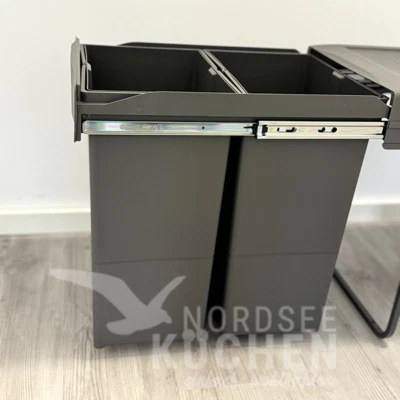 Concepto ROTA Duo 40-2 XL 58 Liter Abfallsammler Müll Küche Vollauszug Grau - Bild 1 von 4