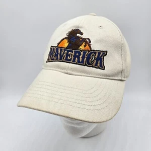 Maverick Roller Coaster Tan Strapback Dad Hat Cedar Point OH Vintage Y2K 2000s - Picture 1 of 10
