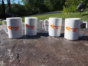 Vintage Beacon Auto Parts Coffee Mugs Cups Advertising Set of 4 New Old Stock - Picture 1 of 4
