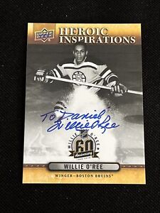 WILLIE O’REE 2018 UPPER DECK HEROIC INSPIRATIONS SIGNED AUTOGRAPHED CARD BRUINS