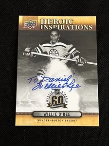 WILLIE O’REE 2018 UPPER DECK HEROIC INSPIRATIONS SIGNED AUTOGRAPHED CARD BRUINS - Picture 1 of 2