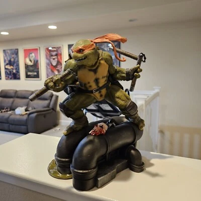 2 Piezas Personalizadas + Estatua Sideshow Miguel Ángel Tortugas Ninja Adolescentes Mutantes TMNT Foto 1 de 4