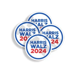 PEGATINA PARACHOQUES CAMPAÑA HARRIS WALZ 2024 PAQUETE DE 4 3 PULGADAS - Imagen 1 de 8