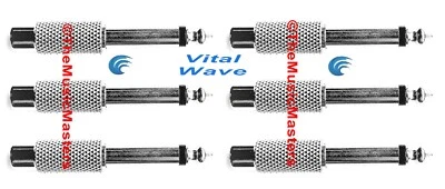 (6) 1/4 in Mono Plug (M) to Single (F) RCA Jack Audio Cable Cord Adapter VWLTW - Image 1 of 4