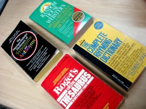 4 Books Thesaurus, Rhyming & Abbreviations Dictionary, Synonyms & Antonyms Dict - Picture 1 of 7