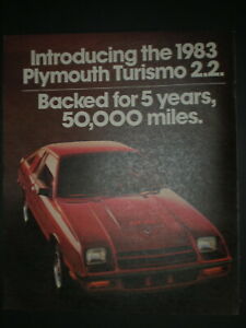 1982 INTRODUCING THE 1983 RED TURISMO 2.2 CAR vintage PLYMOUTH Trade print ad