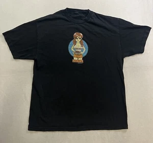 Vintage Hook Ups Hooters Girl T-Shirt Skateboard Skater Anime Men’s XL Black Tee - Picture 1 of 7