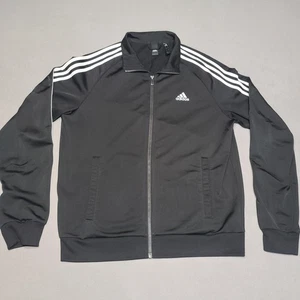 Adidas Jacke Herren Medium schwarz 3-Streifen Track Full Zip Stehkragen Taschen - Bild 1 von 11
