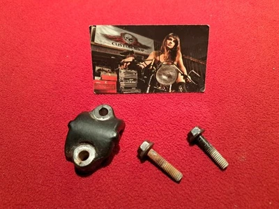 1980 HONDA CM400A OEM FRONT BRAKE MASTER CYLINDER Clamp And Bolts - Image 1 of 4