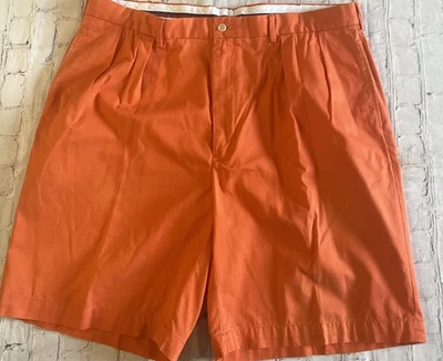 Vintage Polo Golf Ralph Lauren Fairway Orange Shorts Men's 40 Pleated Chino - Image 1 of 4