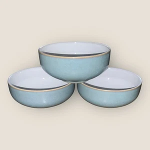 Denby Azure 3x Cereal Bowls 15.5cm Discontinued Size Hardly Used Excellent - Picture 1 of 8