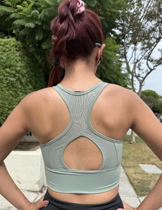 OTOS Athletic Sport BH Crop Top Tank Racerback Workout Padded Stretchy Grün M - Bild 1 von 6