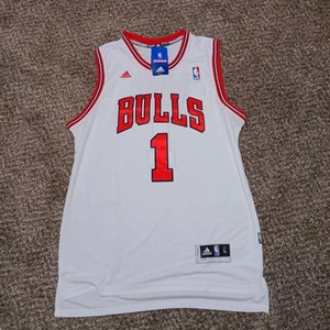 Large Derrick Rose #1 Chicago Bulls White NBA Basketball Jersey New - Picture 1 of 2