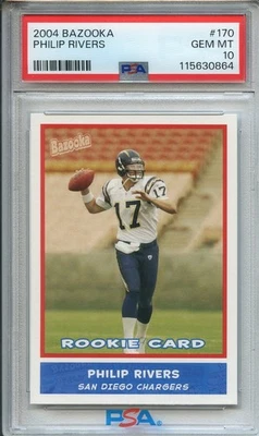 Philip Rivers 2004 Bazooka #170 Rookie PSA 10 Gem Mint RC Rookie Card! — 第 1/2 张图片