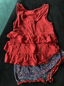 Miss Supertrash 2 Teiler rot blau Sommer 140 Baumwolle - Bild 1 von 2