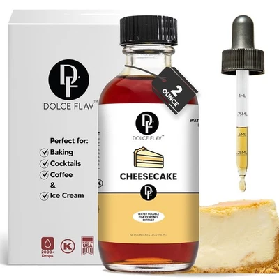Dolce Flav Cheesecake Extract – 2 Ounce Water-Soluble Kosher, Sugar-Free,...  - Image 1 of 4