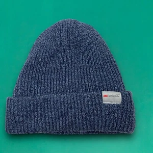 Thinsulate 3M Ribbed Cuffed Skater Beanie Winter Hat Blue - Picture 1 of 3