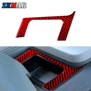 Red Carbon Fiber Center Console Storage Box Cover Trim For Toyota Tundra 2007-13 - Foto 1 di 11