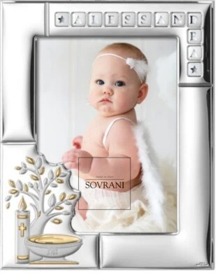 Cornice Battesimo o Comunione laminata in argento 925 di Sovrani - Immagine 1 di 4