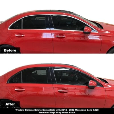 Kit Blackout Ventana Cromo Crux Moto para Mercedes Benz A220 2018-2022 Foto 1 de 3