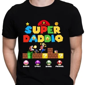 Super Daddio Shirt, Happy Fathers Day Shirt, Custom Super Dad Mario Toad Shirt - Picture 1 of 5