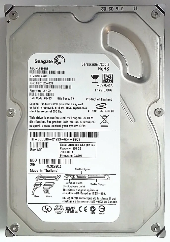Seagate Internal HDD 250GB - 7200RPM - 3.5"- ST3160812AS - Image 1 of 2