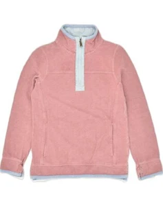 FAT FACE Womens Zip Neck Sweatshirt Jumper UK 6 XS Pink Cotton RD02 - Picture 1 of 3