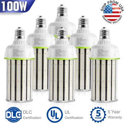 6Pack 100W LED Corn Light Large Area Commercial Warehouse Workshop Factory Bulb - Image 1 of 4