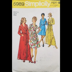 Vintage Simplicity Misses' Robe in 2 Lengths Pattern #5989 Size MED UNCUT - Imagen 1 de 6
