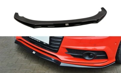 MAXTONDESIGN Front Diffuser Splitter Maxton Design Gloss Black ABS for Audi A7 S-Line FL